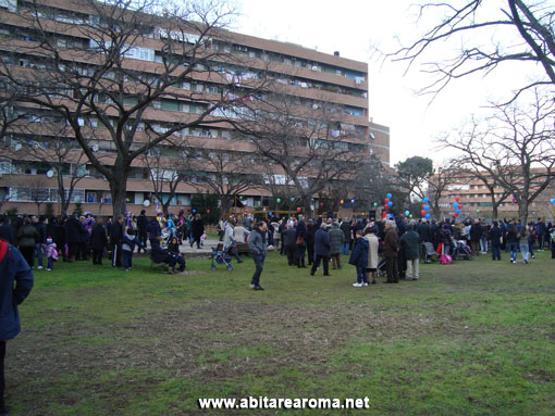 Inaugurati i nuovi giochi nel parco di piazza Sacco a Pietralata