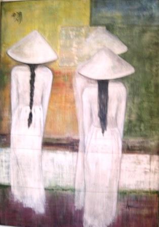Mostra della pittrice vietnamita Anne Faurillou in via Brunetti