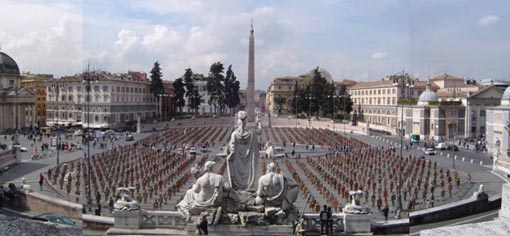 Trash people a piazza del Popolo