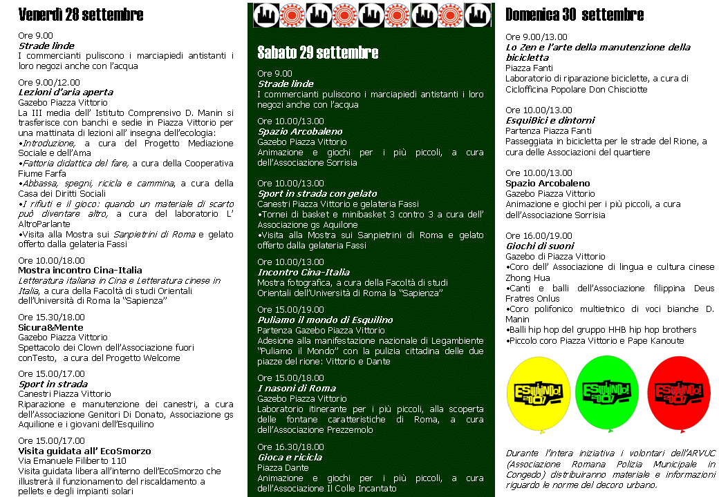 Esquilindo 2007: tutti in piazza per incontri, spettacoli, e un pò di pulizia