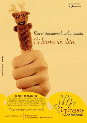 Il 10 e 11 Maggio in 100 Piazze Italiane, i Titeres per una raccolta fondi