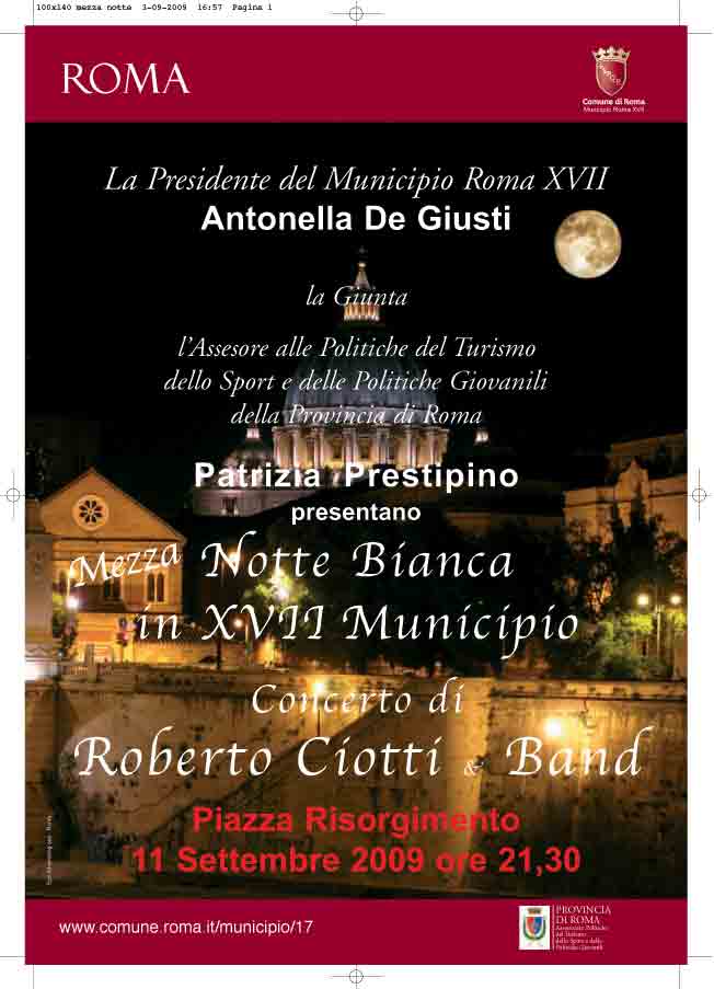 Mezza notte bianca in XVII Municipio