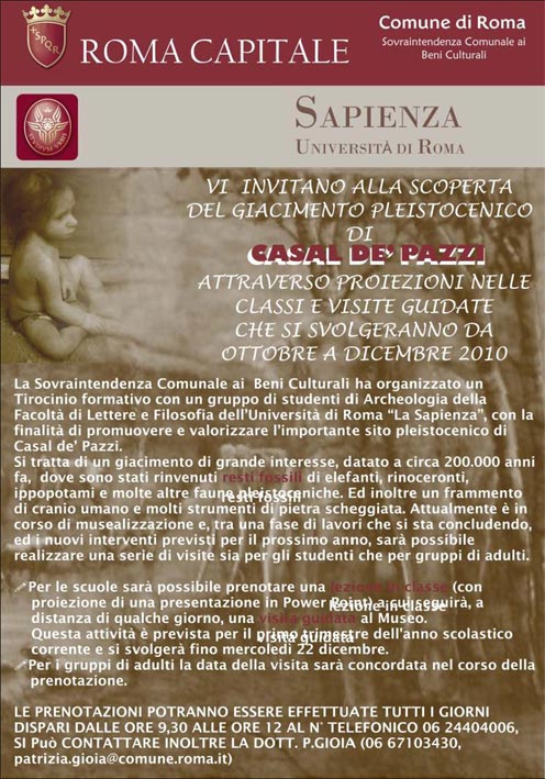 Apertura straordinaria del Giacimento pleistocenico di Casal de’ Pazzi