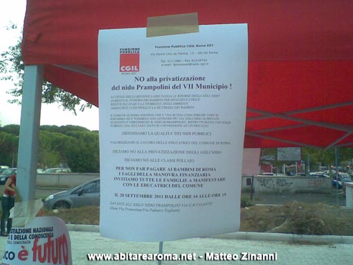 La protesta al nido Prampolini