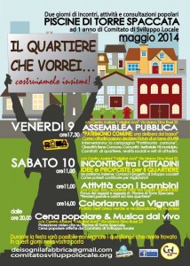 Il quartiere che vorrei a Torre Spaccata 9 e 10 maggio