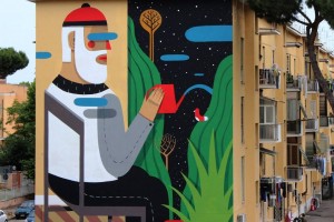 Murales palazzo San Basilio Progetto Sanba