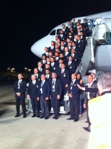 La nazionale italiana in partenza da Fiumicino per Brasile 2014. Foto Diego Imperi