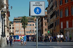 Piazza di Spagna pedestrianized in Rome