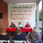 Da sx Claudio Porena, Leone Antenone e Vincenzo Luciani presentano il libro 'Er Pallonaro'