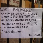 sede IV municipio via fracchia chiuso per pioggia e corrente