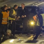 Daniel Craig  during a scene for the 24th James Bond movie 'Spectre' in Rome
