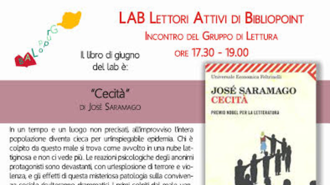 Cecità di Josè Saramago al Bibliopoint Perlasca