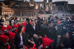 Sindaca Raggi e Biggi di JUMP ai Fori Imperiali